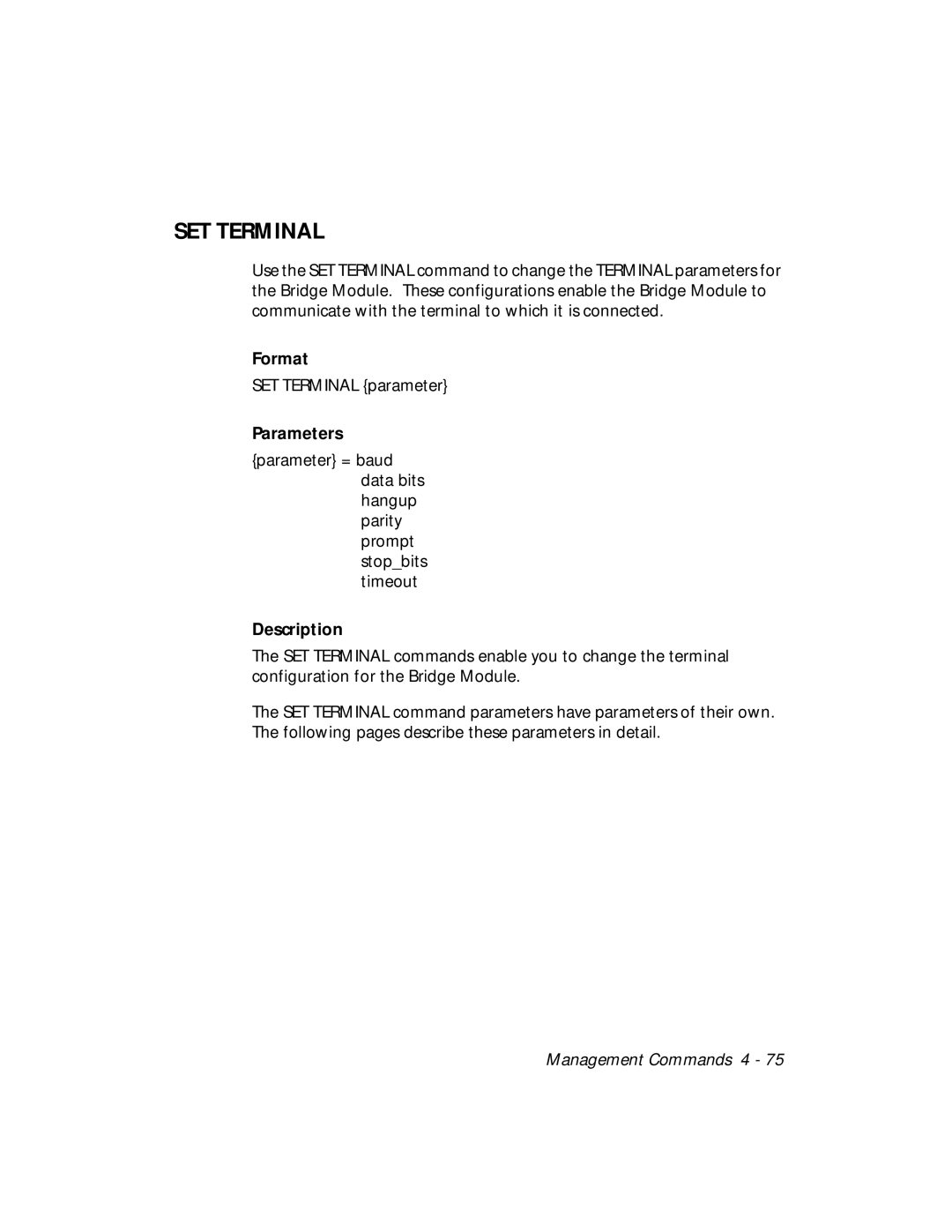 3Com 5102B-EE installation and operation guide SET Terminal 