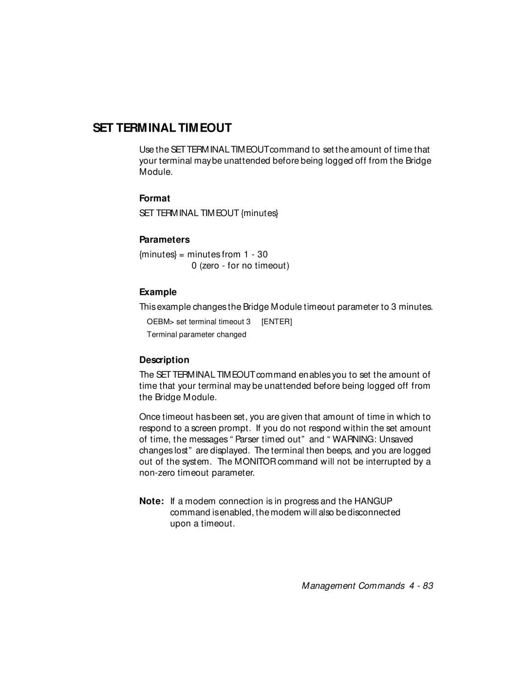 3Com 5102B-EE installation and operation guide SET Terminal Timeout 