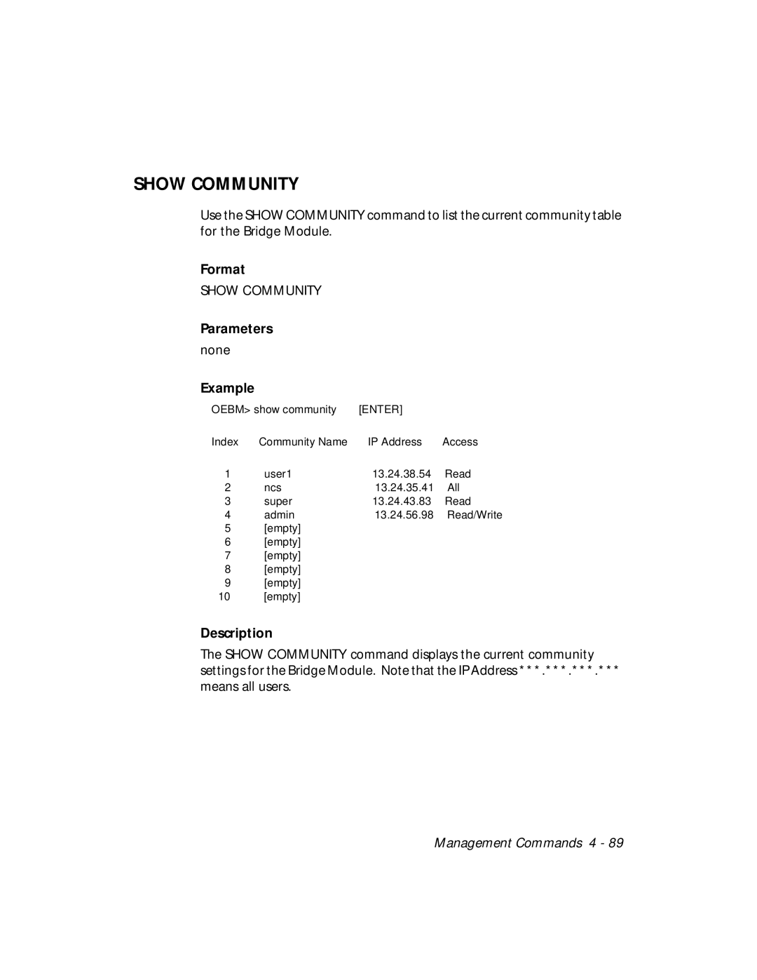 3Com 5102B-EE installation and operation guide Show Community 