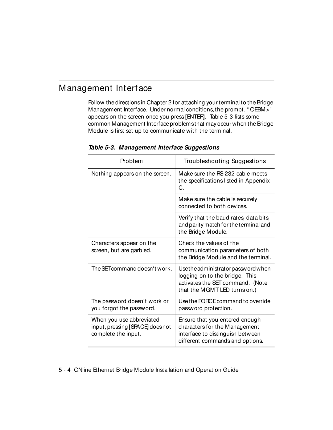 3Com 5102B-EE installation and operation guide Management Interface Suggestions 