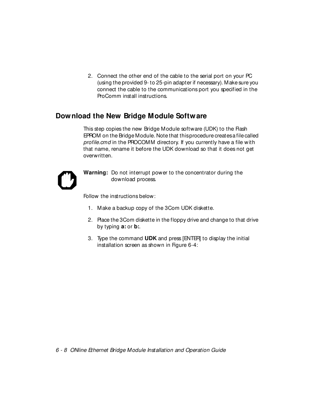 3Com 5102B-EE installation and operation guide Download the New Bridge Module Software 