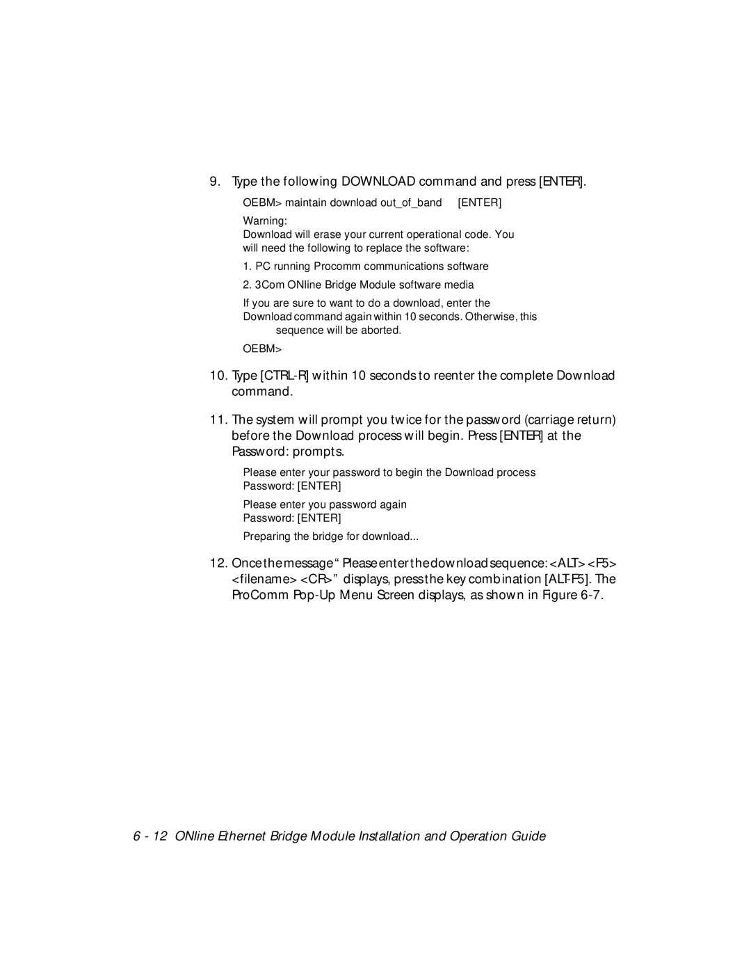 3Com 5102B-EE installation and operation guide Type the following Download command and press Enter 