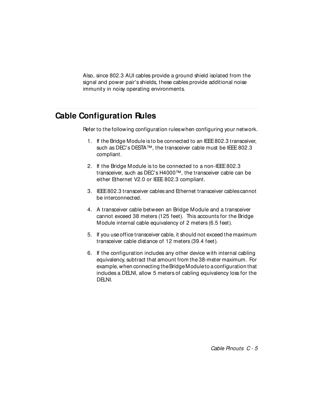 3Com 5102B-EE installation and operation guide Cable Configuration Rules 