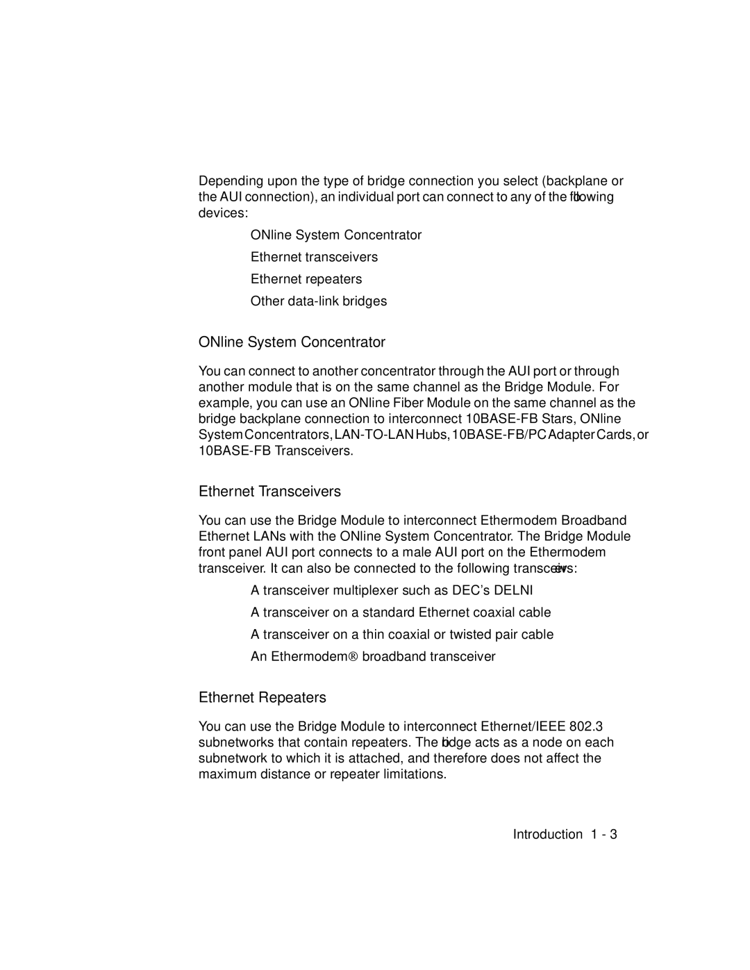 3Com 5102B-EE installation and operation guide ONline System Concentrator, Ethernet Transceivers, Ethernet Repeaters 