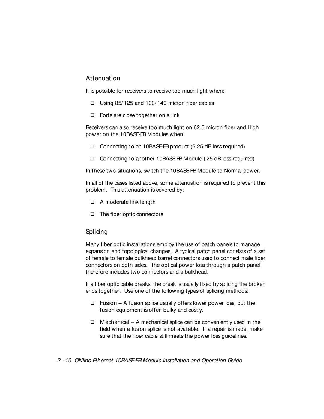 3Com 5104M-FB1, 5102M-FBP, 510M-FBP installation and operation guide Attenuation 