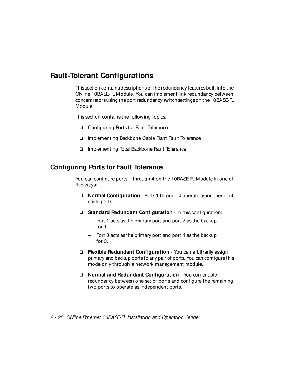 3Com 5104M-FL1 installation and operation guide Fault-Tolerant Configurations, Configuring Ports for Fault Tolerance 