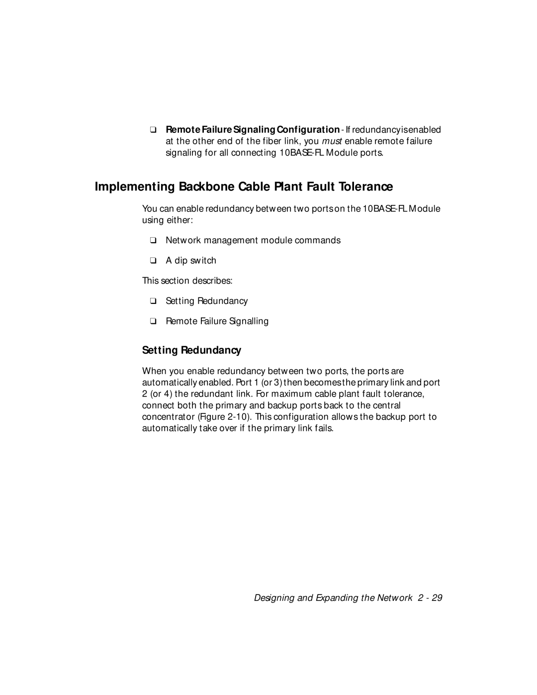 3Com 5104M-FL1 installation and operation guide Implementing Backbone Cable Plant Fault Tolerance, Setting Redundancy 