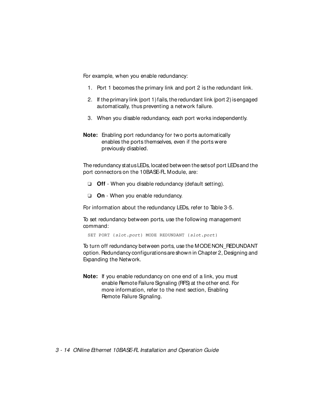 3Com 5104M-FL1 installation and operation guide SET Port slot.port Mode Redundant slot.port 