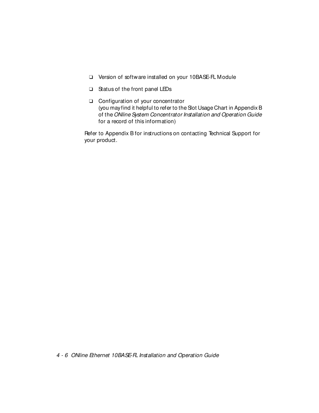 3Com 5104M-FL1 installation and operation guide ONline Ethernet 10BASE-FL Installation and Operation Guide 