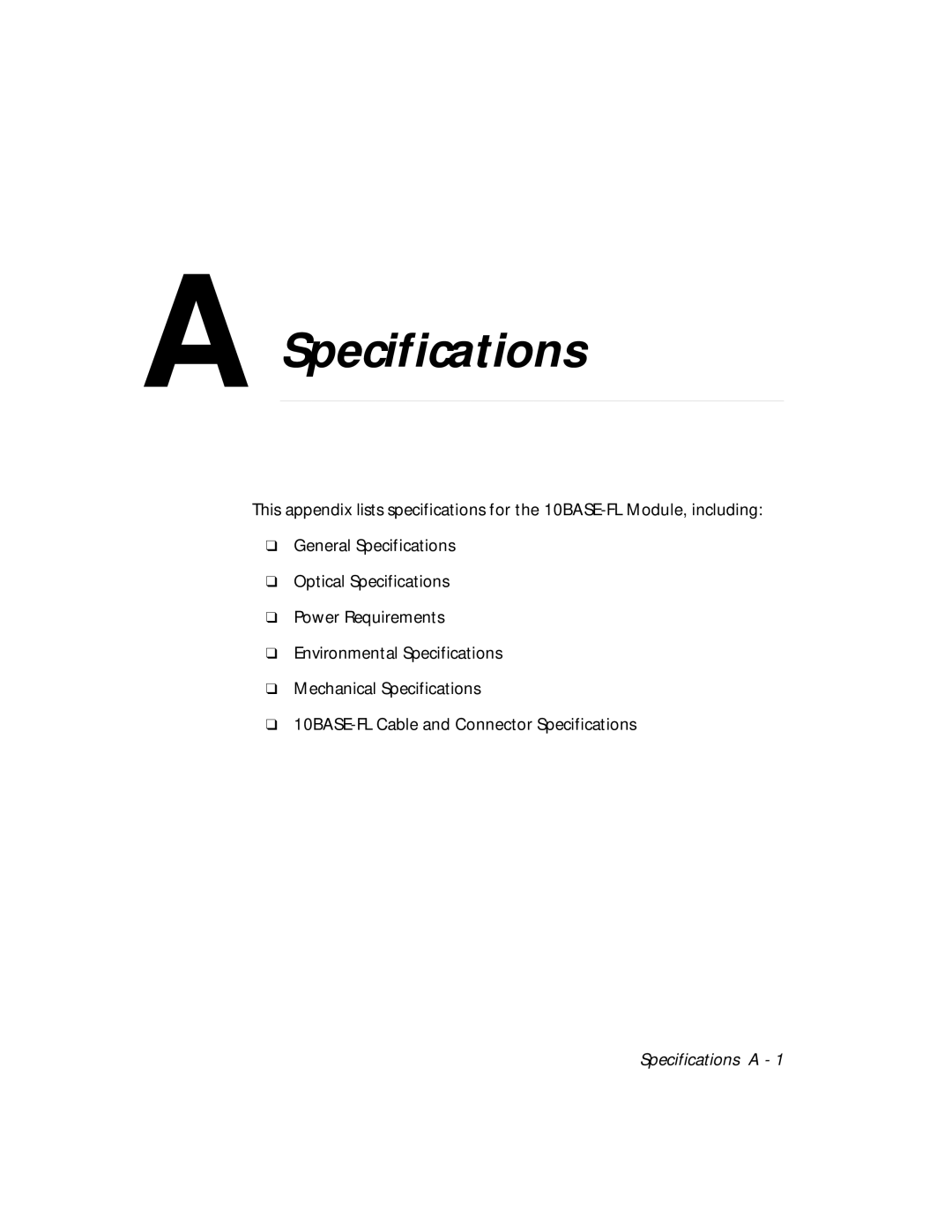 3Com 5104M-FL1 installation and operation guide Specifications 