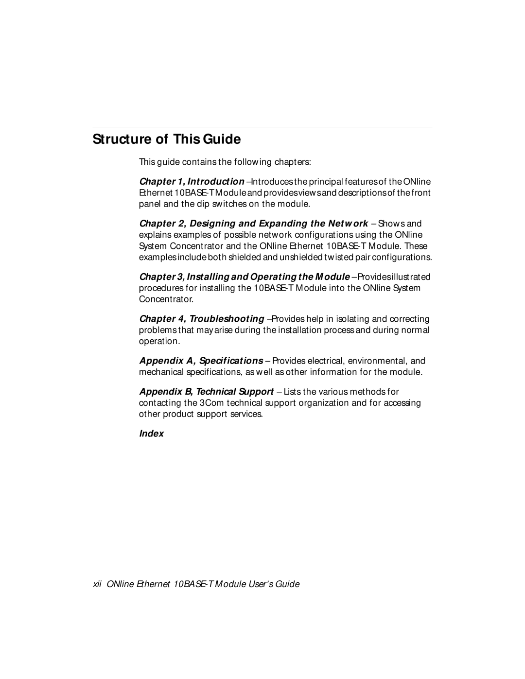 3Com 5108M-TP manual Structure of This Guide 