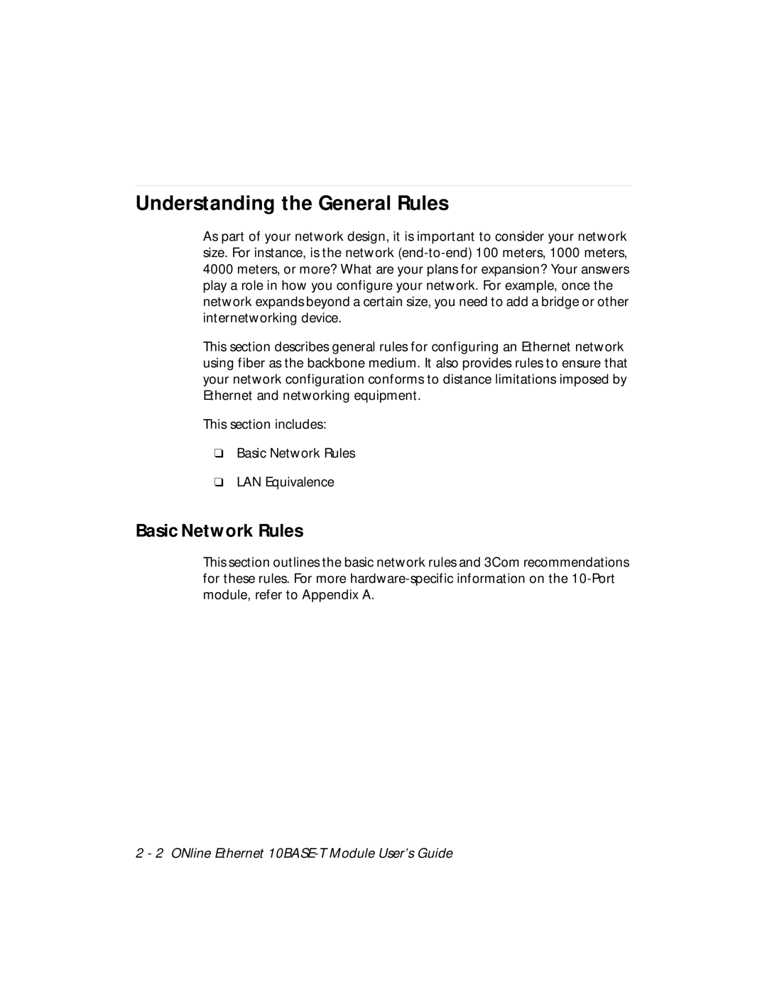 3Com 5108M-TP manual Understanding the General Rules, Basic Network Rules 