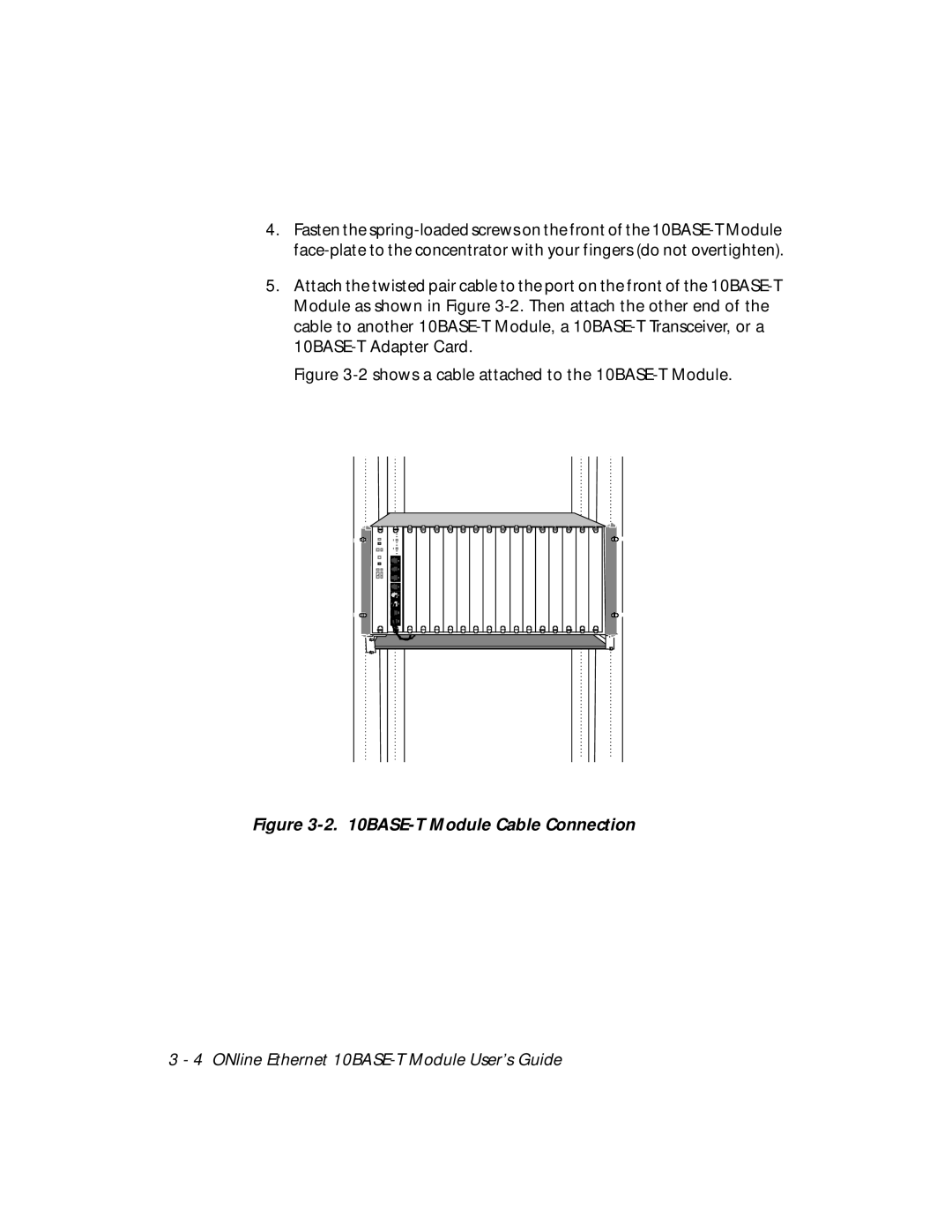 3Com 5108M-TP manual BASE-T Module Cable Connection 