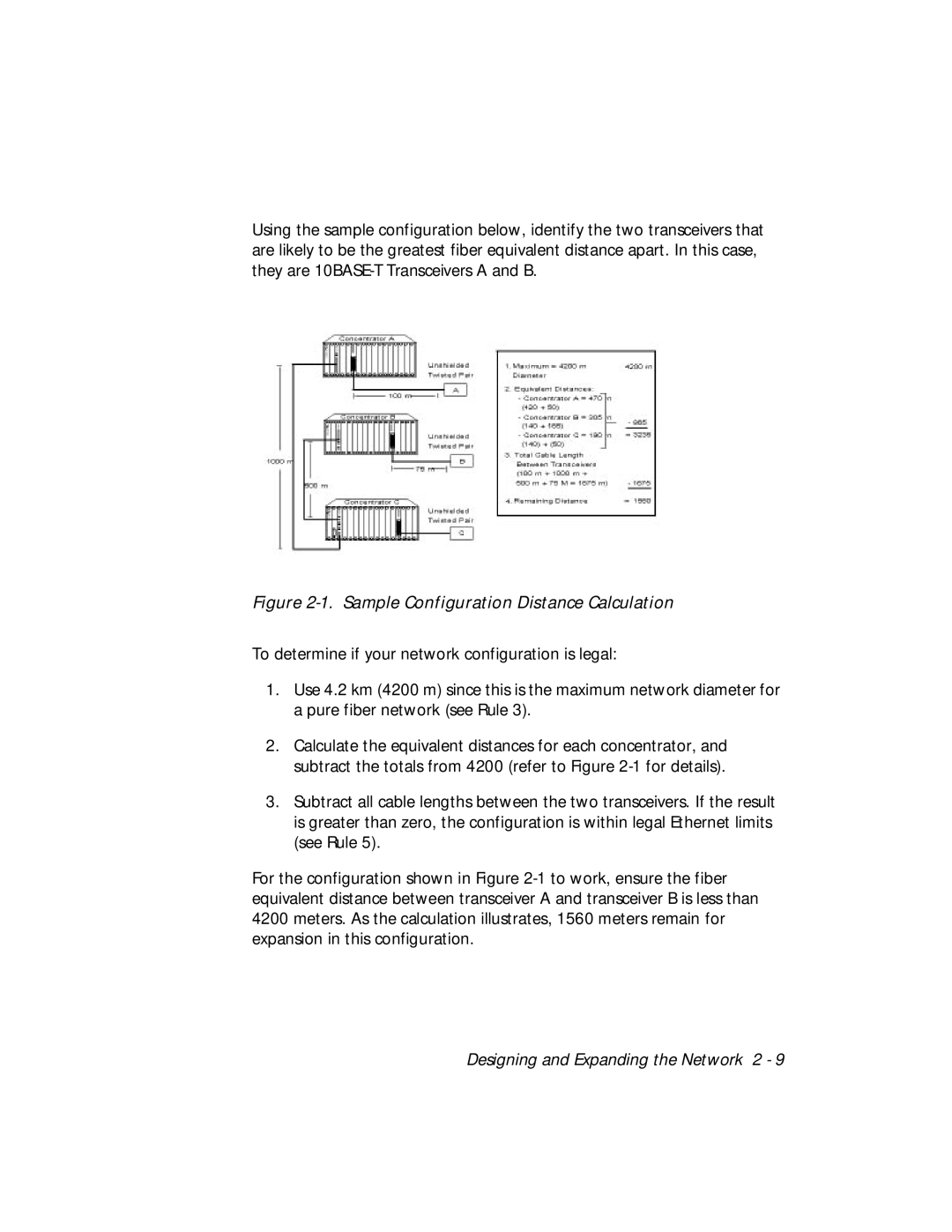 3Com 5112M-TPLS installation and operation guide Sample Configuration Distance Calculation 