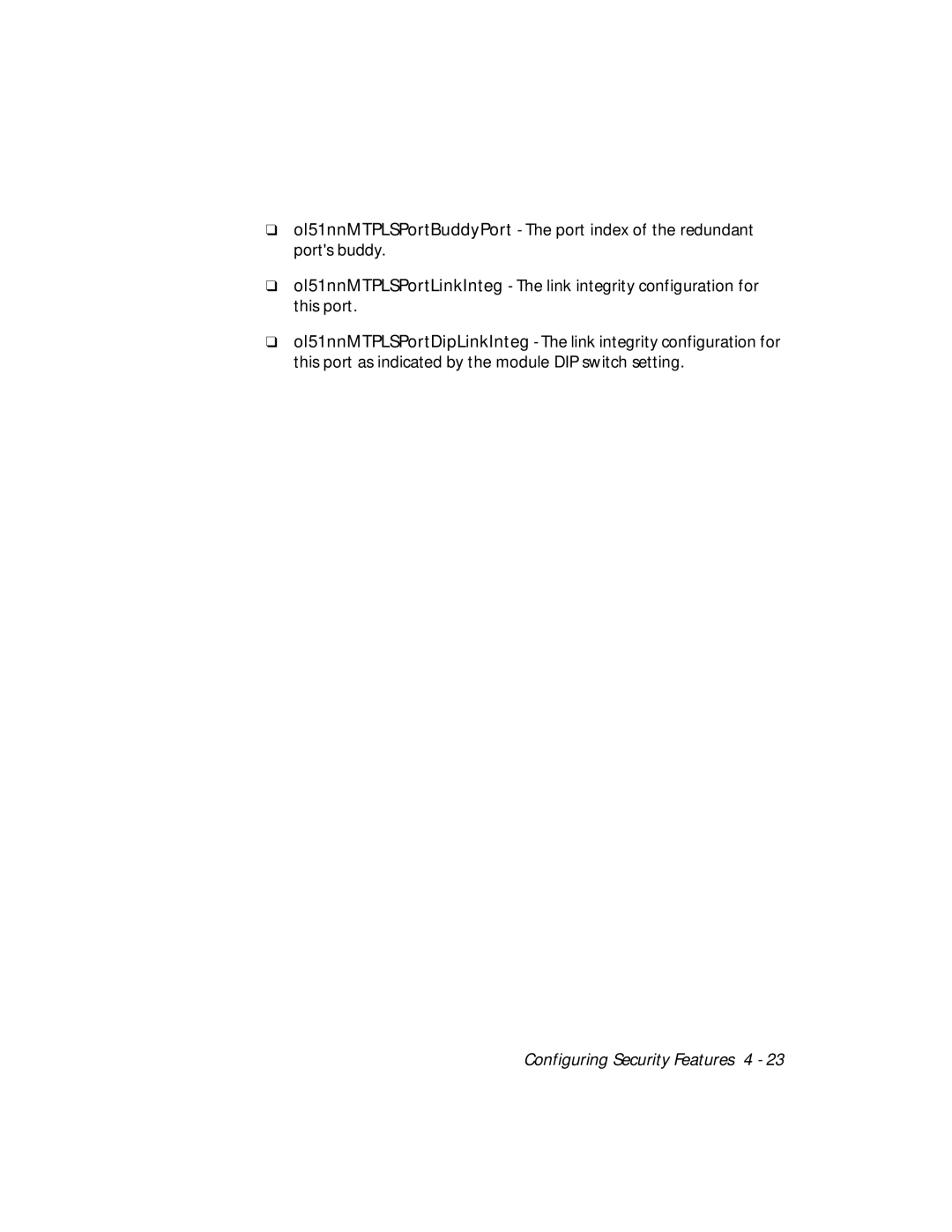 3Com 5112M-TPLS installation and operation guide Configuring Security Features 4 