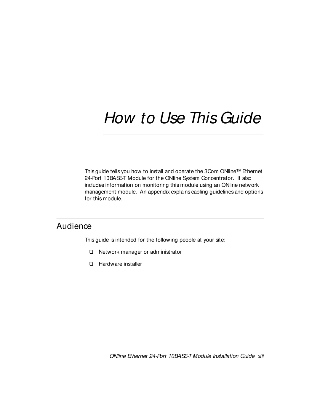 3Com 5124M-TPCL manual How to Use This Guide, Audience 