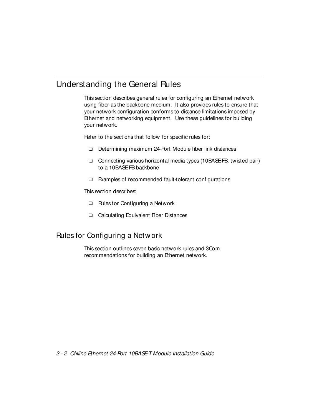 3Com 5124M-TPCL manual Understanding the General Rules, Rules for Configuring a Network 