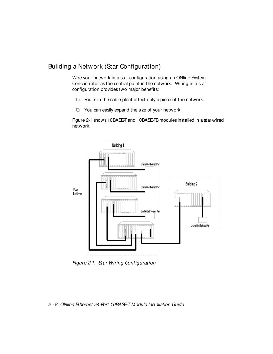 3Com 5124M-TPCL manual Building a Network Star Configuration, Star-Wiring Configuration 