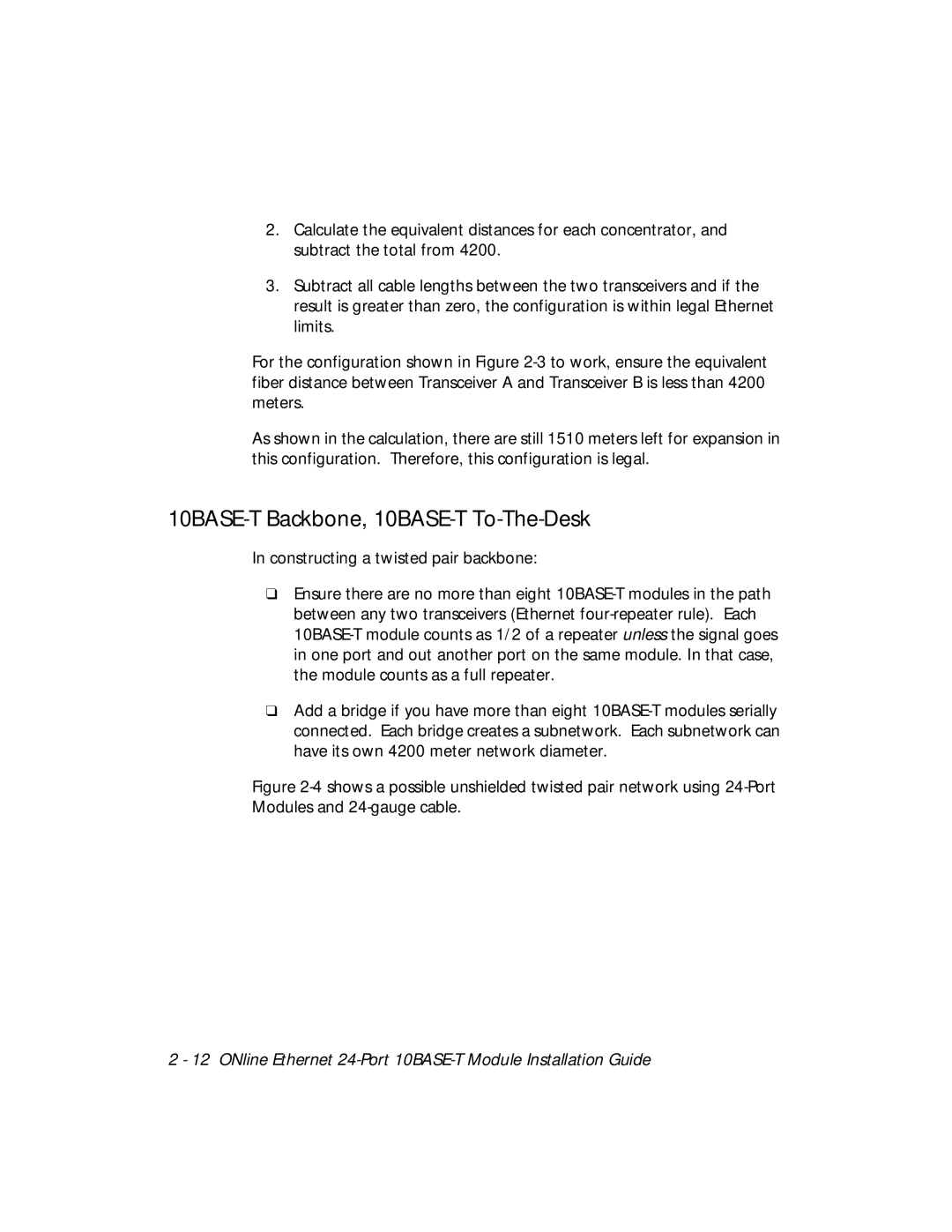 3Com 5124M-TPCL manual 10BASE-T Backbone, 10BASE-T To-The-Desk 