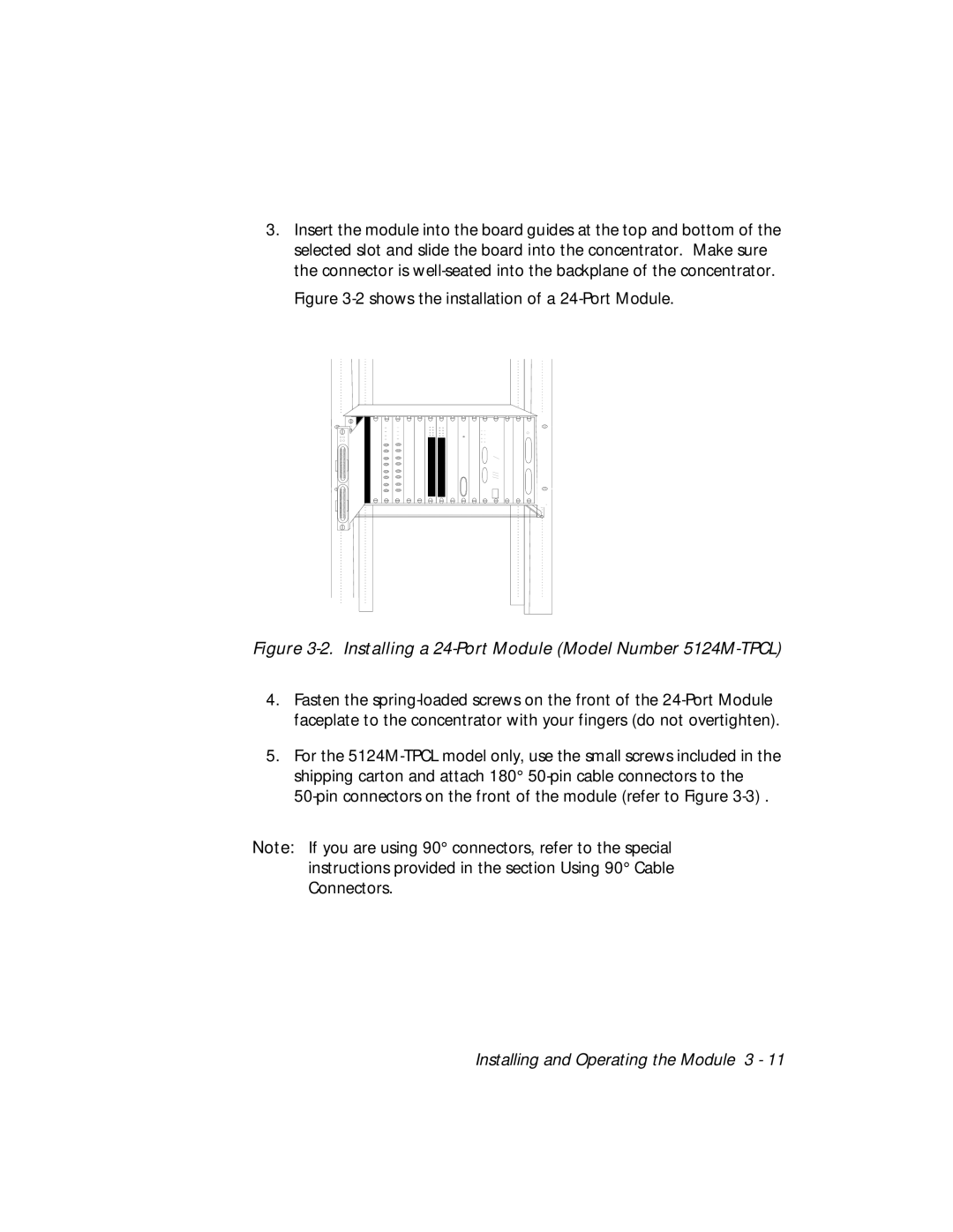 3Com manual Installing a 24-Port Module Model Number 5124M-TPCL 