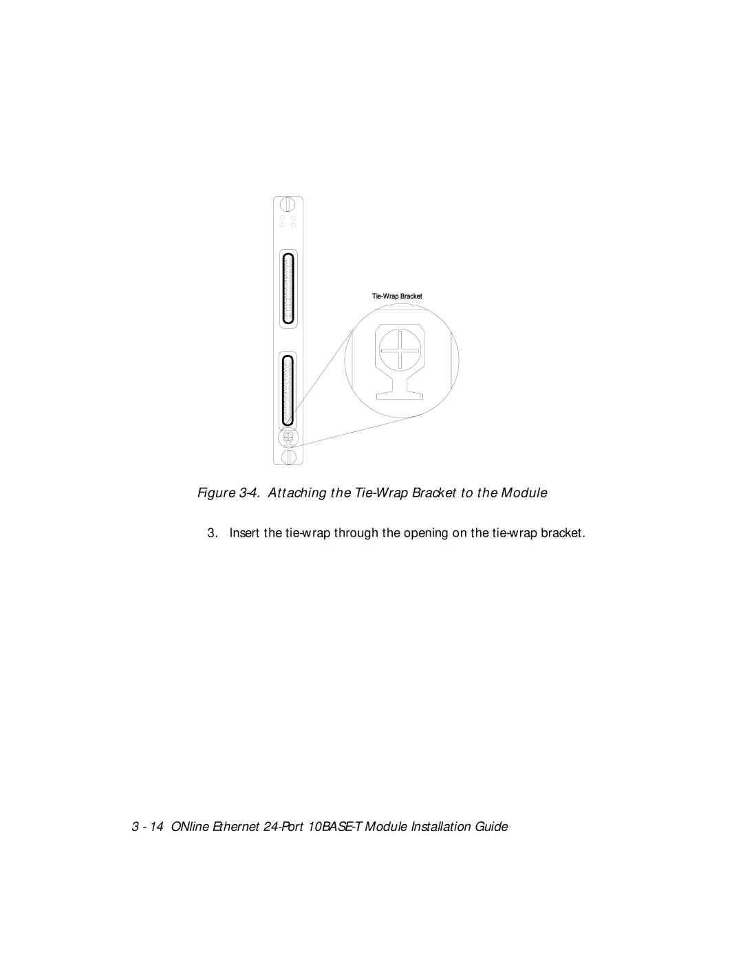3Com 5124M-TPCL manual Attaching the Tie-Wrap Bracket to the Module 