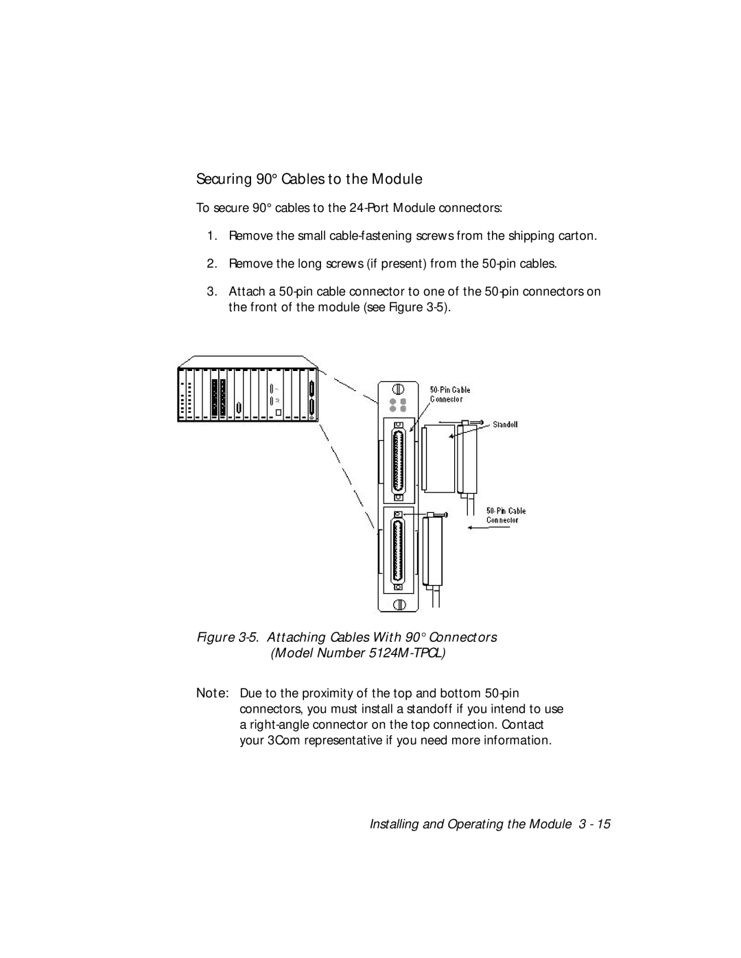 3Com 5124M-TPCL manual Securing 90 Cables to the Module 