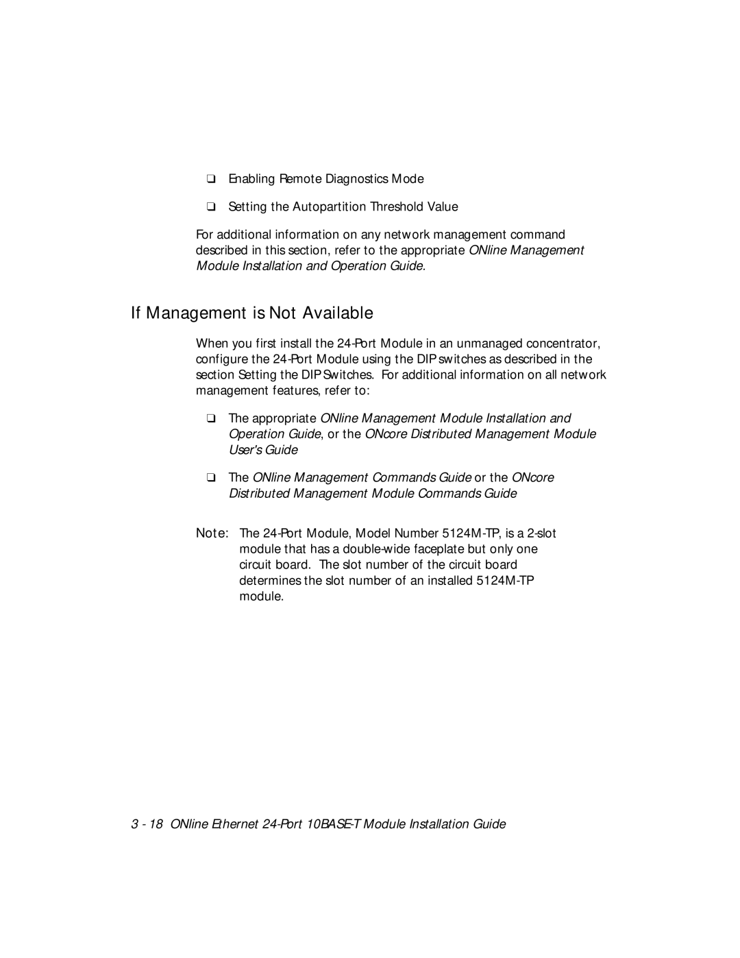 3Com 5124M-TPCL manual If Management is Not Available 