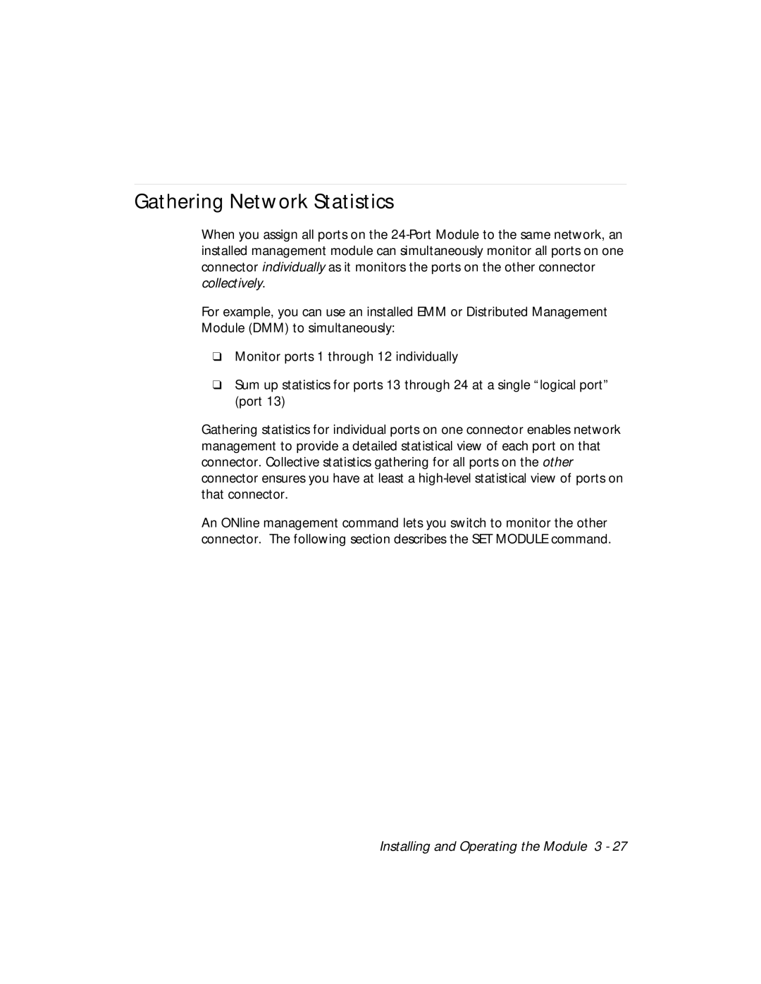 3Com 5124M-TPCL manual Gathering Network Statistics 