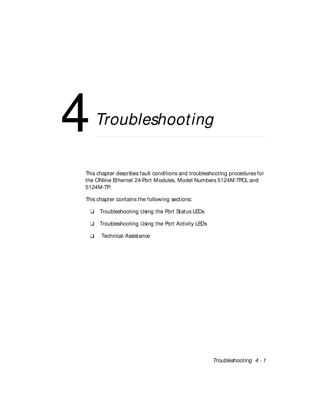 3Com 5124M-TPCL manual Troubleshooting 