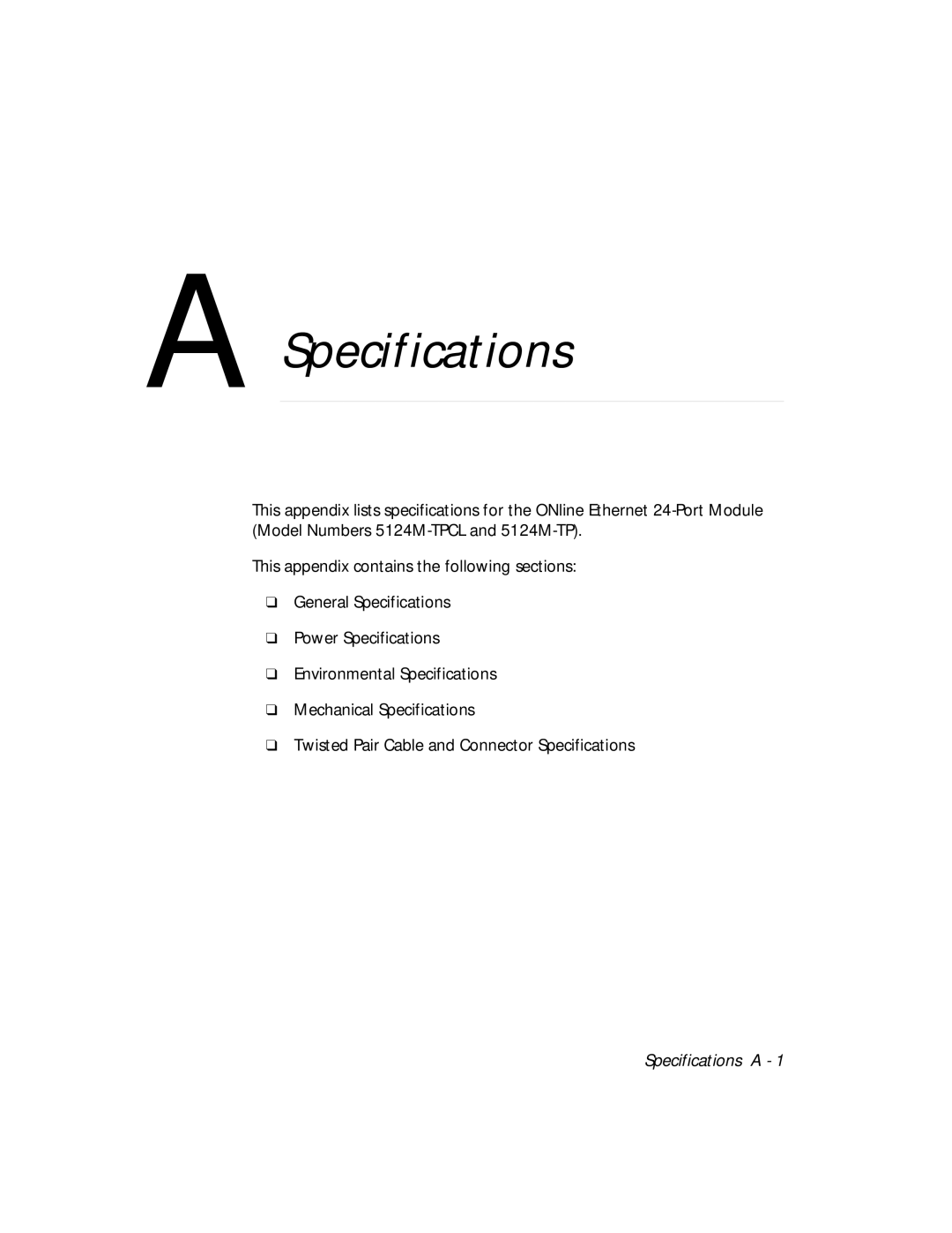 3Com 5124M-TPCL manual Specifications 