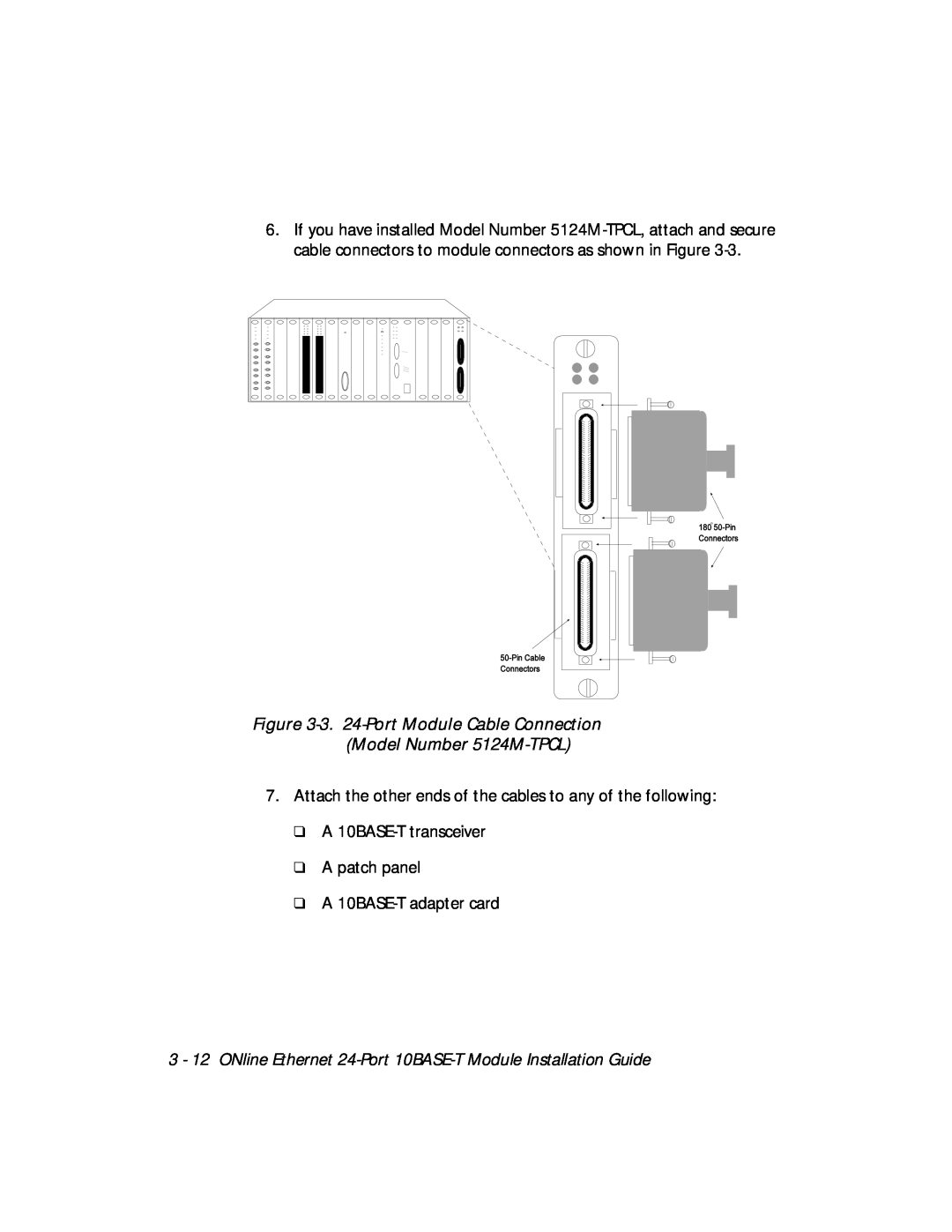 3Com 5124M-TPCL manual 3 - 12 ONline Ethernet 24-Port 10BASE-T Module Installation Guide 