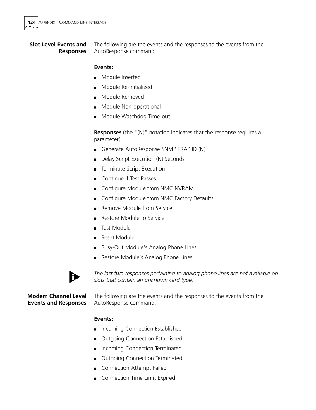 3Com 5210 manual Events, Slots that contain an unknown card type 