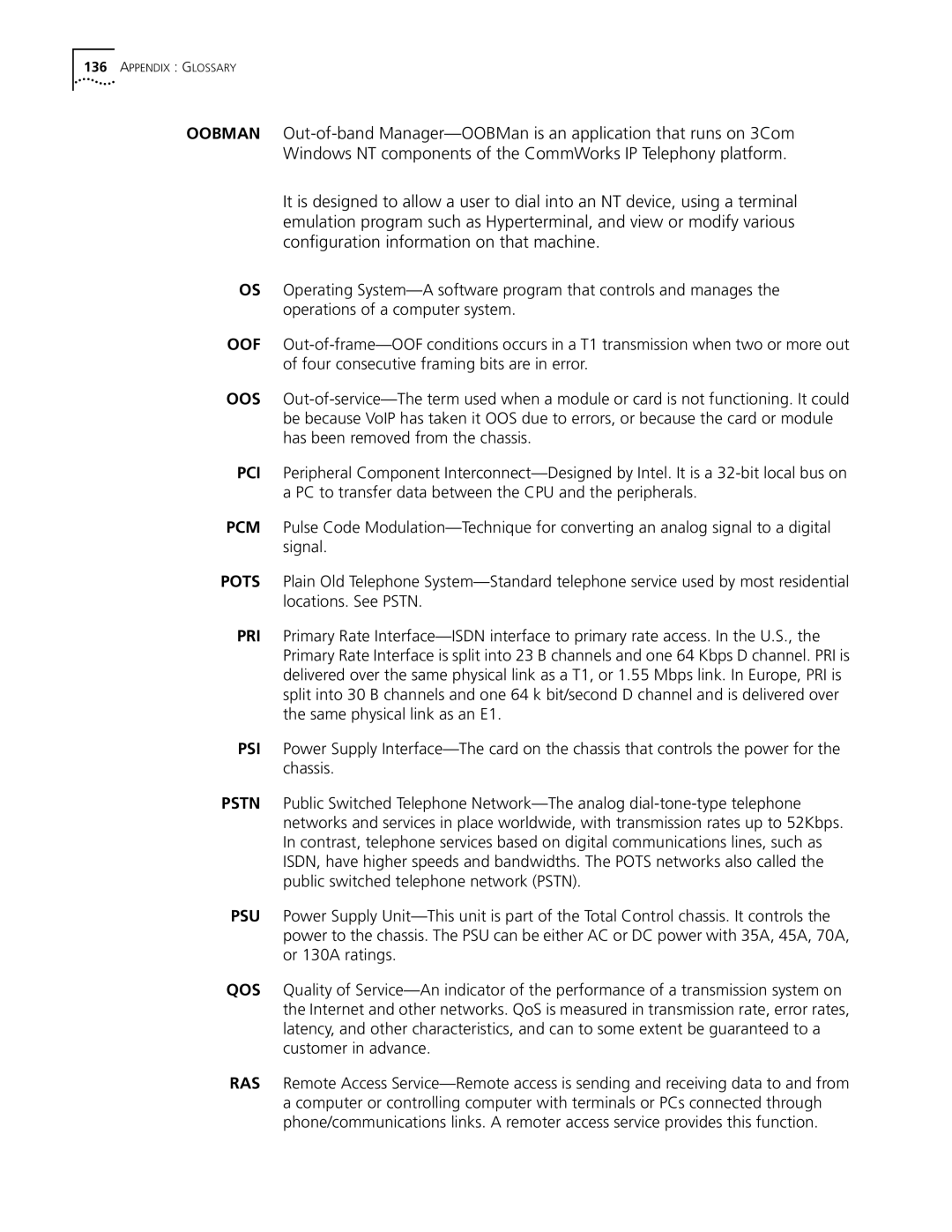 3Com 5210 manual Appendix Glossary 