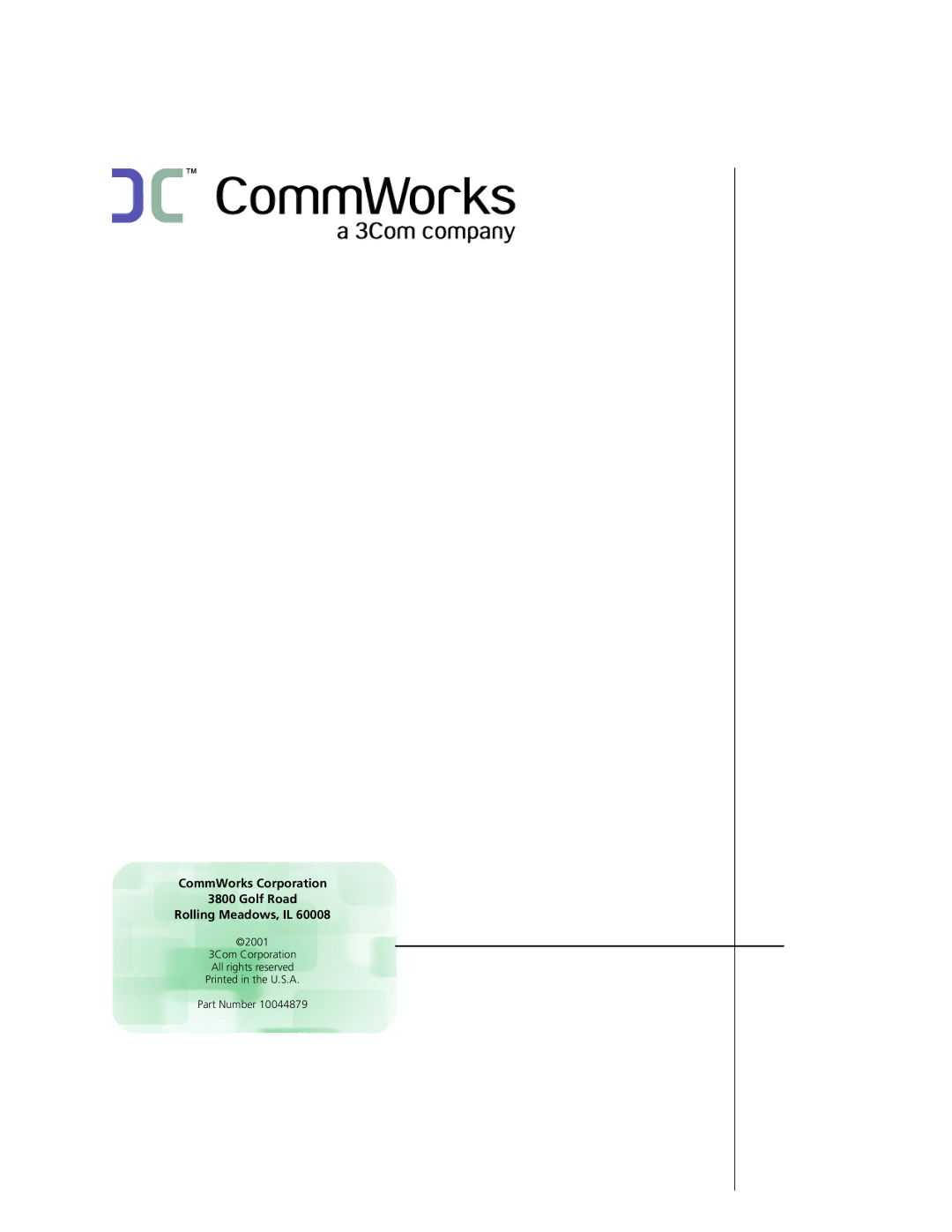 3Com 5210 manual CommWorks Corporation Golf Road Rolling Meadows, IL 