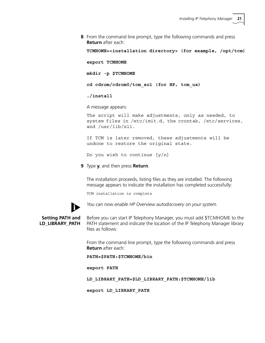 3Com 5210 manual Message appears, Type y, and then press Return 