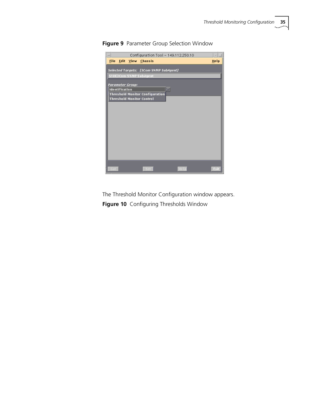 3Com 5210 manual Configuring Thresholds Window 