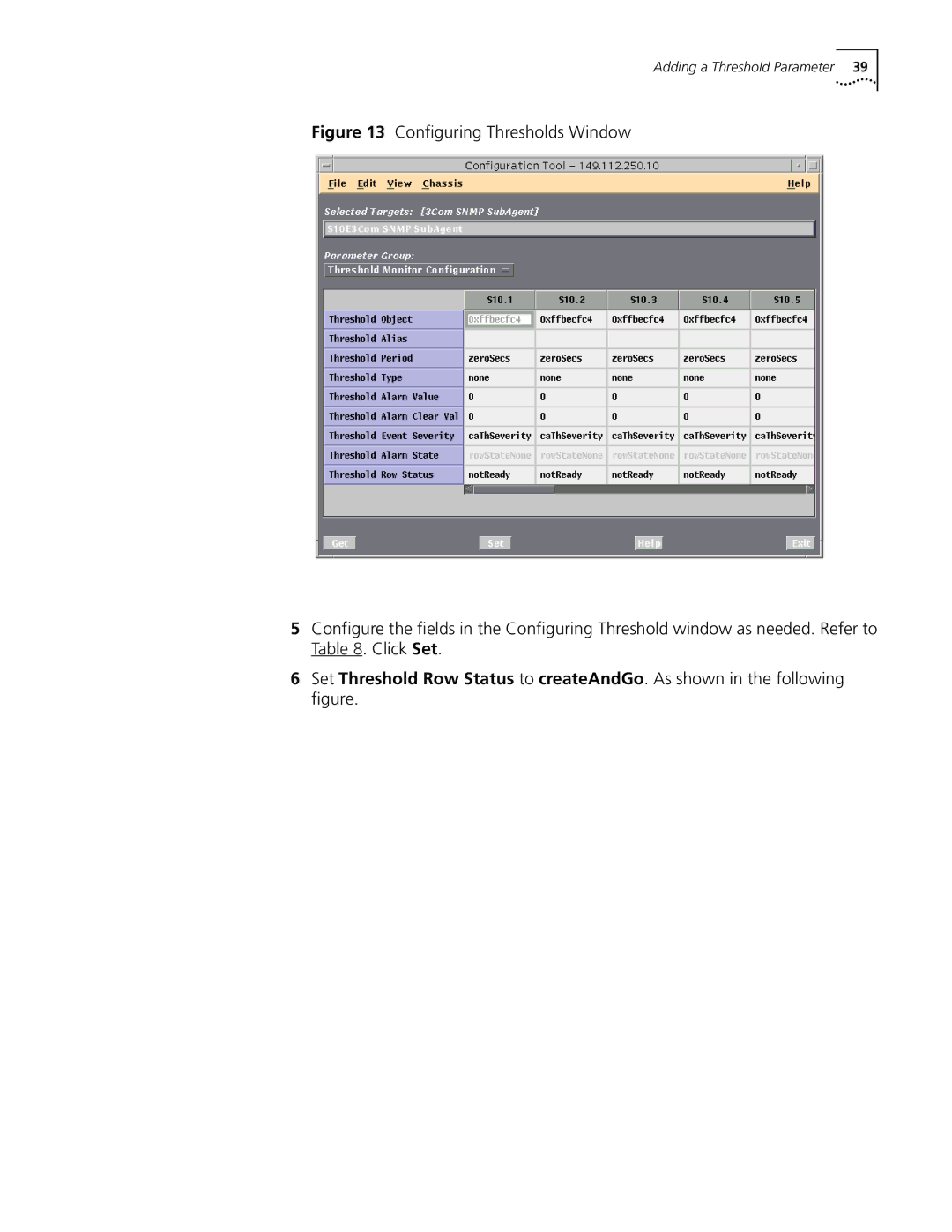 3Com 5210 manual Adding a Threshold Parameter 