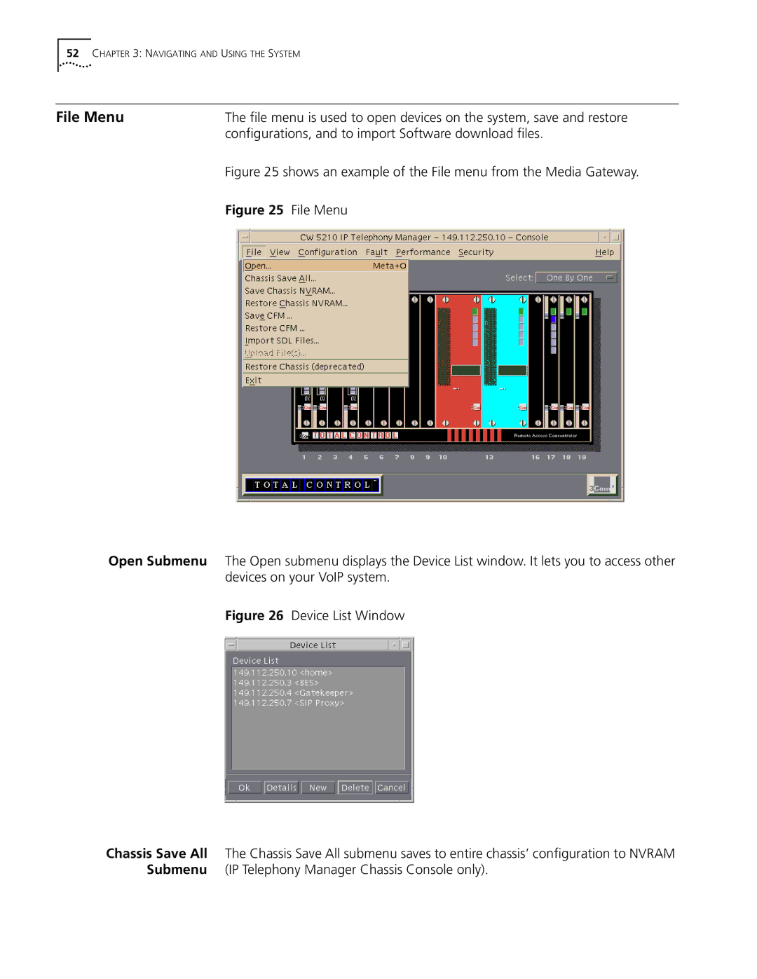 3Com 5210 manual File Menu, Configurations, and to import Software download files 