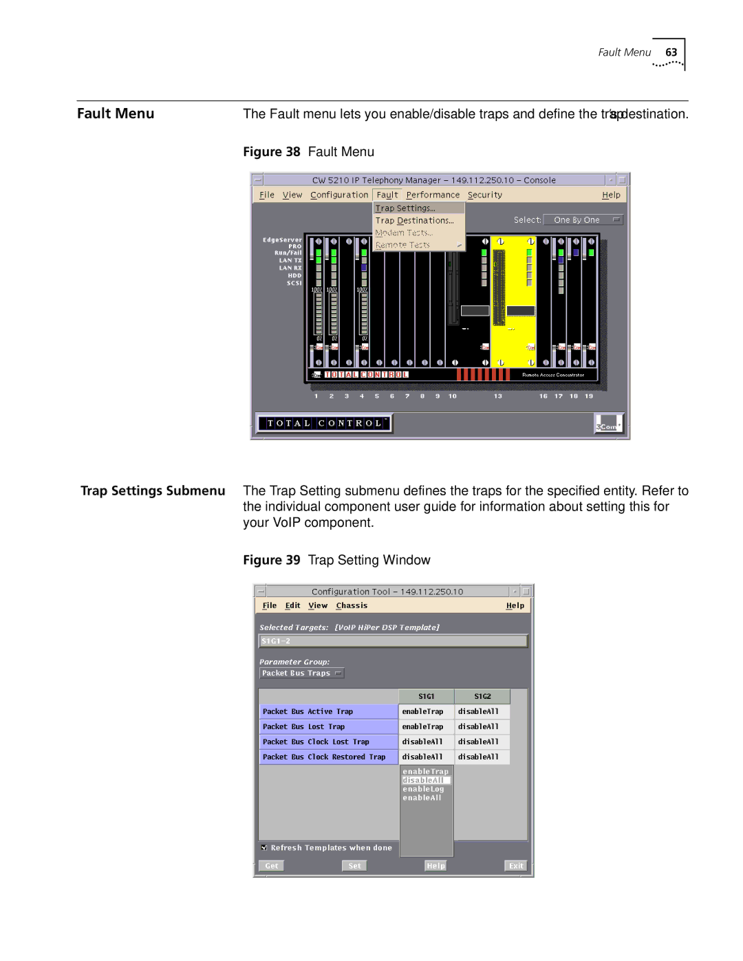 3Com 5210 manual Fault Menu 