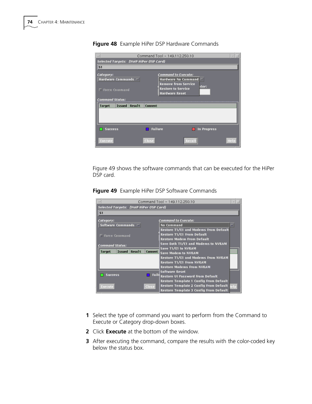 3Com 5210 manual Example HiPer DSP Hardware Commands 