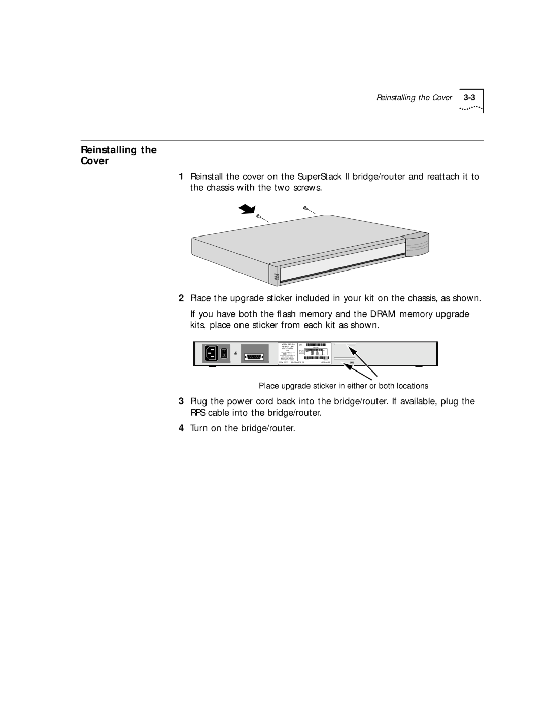 3Com 32x, 52x manual Reinstalling Cover 