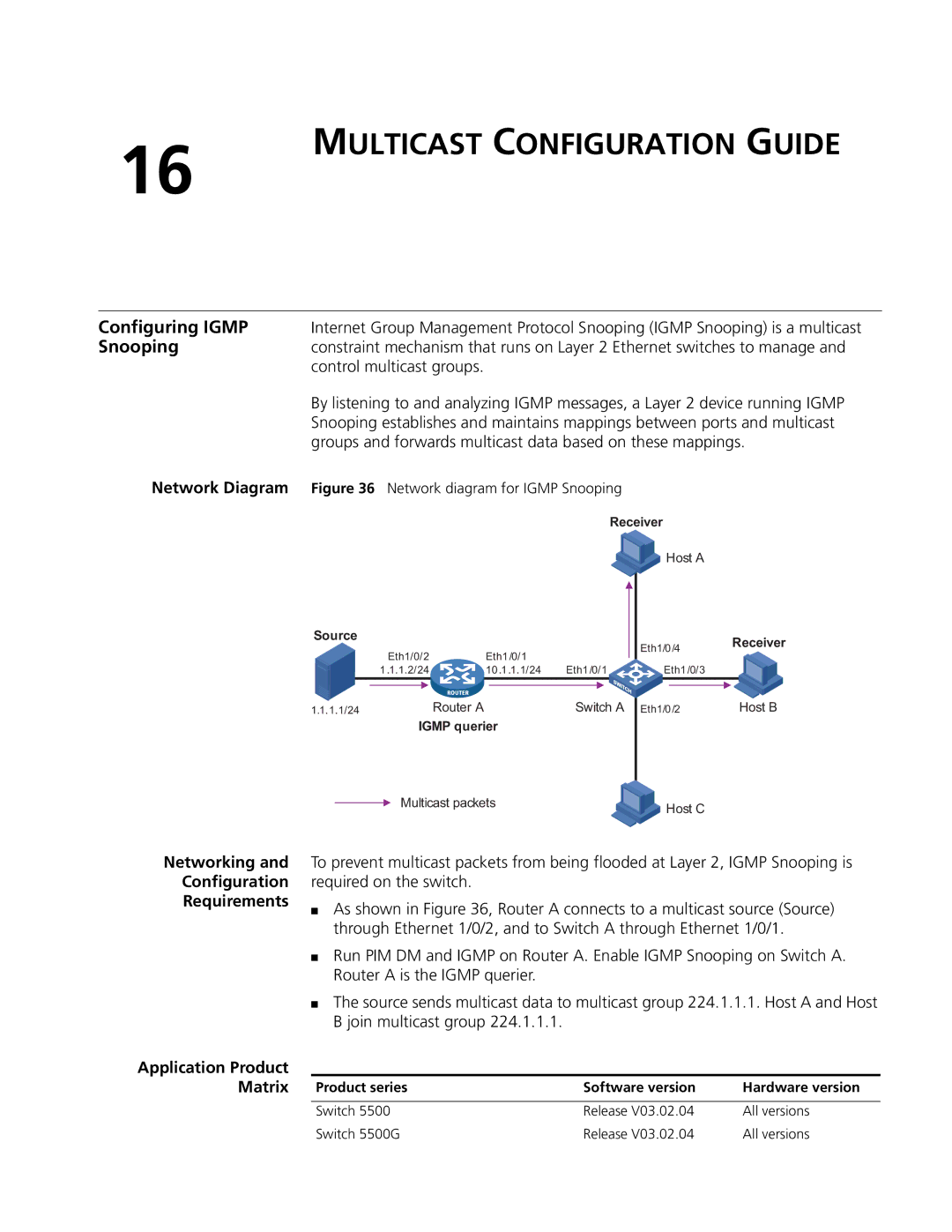 3Com 4200G Multicast Configuration Guide, Configuring Igmp, Snooping, Control multicast groups, Application Product Matrix 