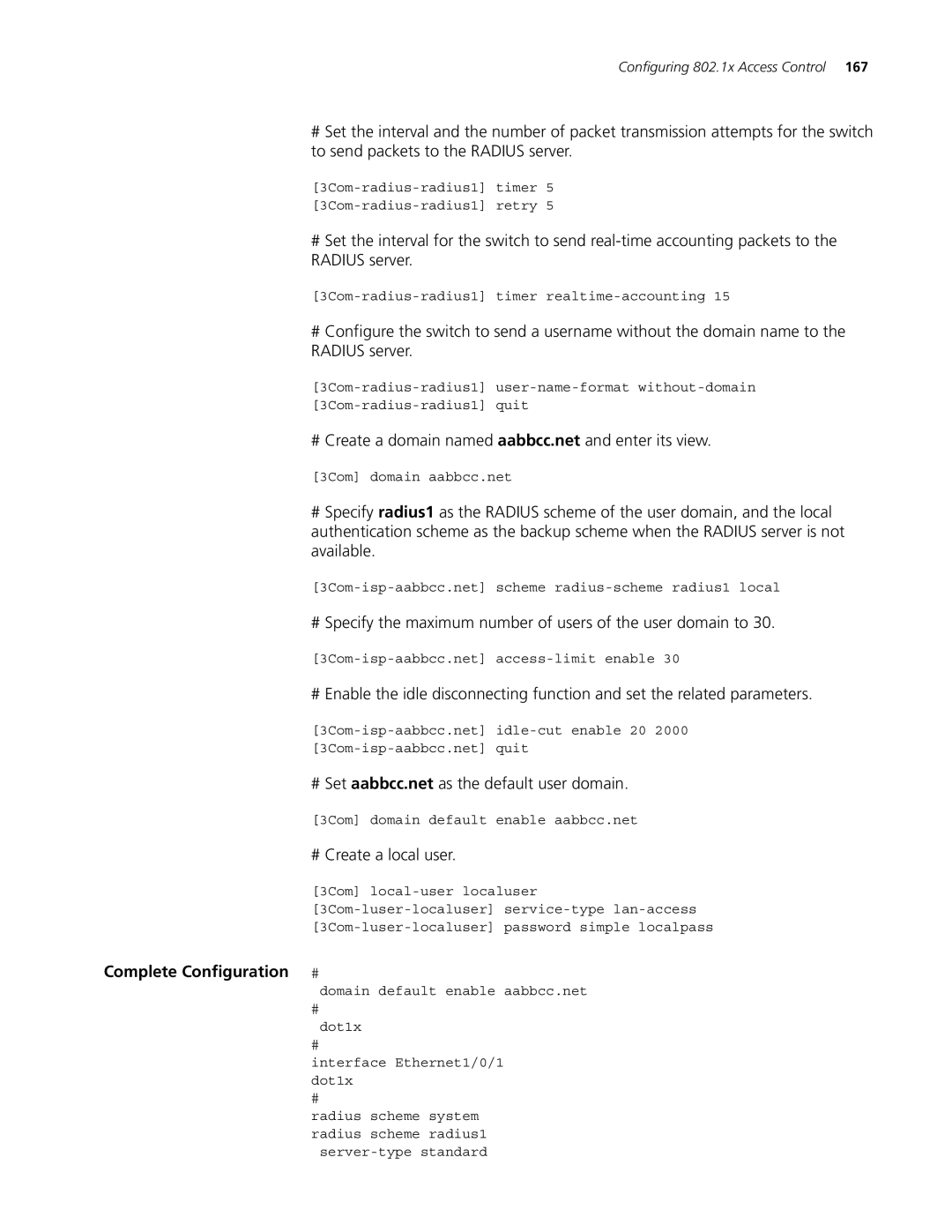 3Com 4200G, 5500G, 4210 manual # Create a domain named aabbcc.net and enter its view 