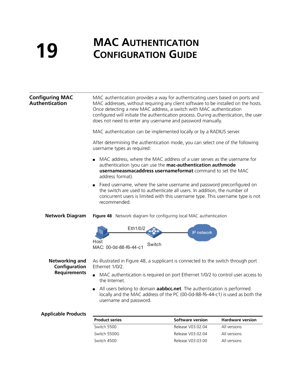 3Com 4200G, 5500G, 4210 manual MAC Authentication Configuration Guide, Configuring MAC 