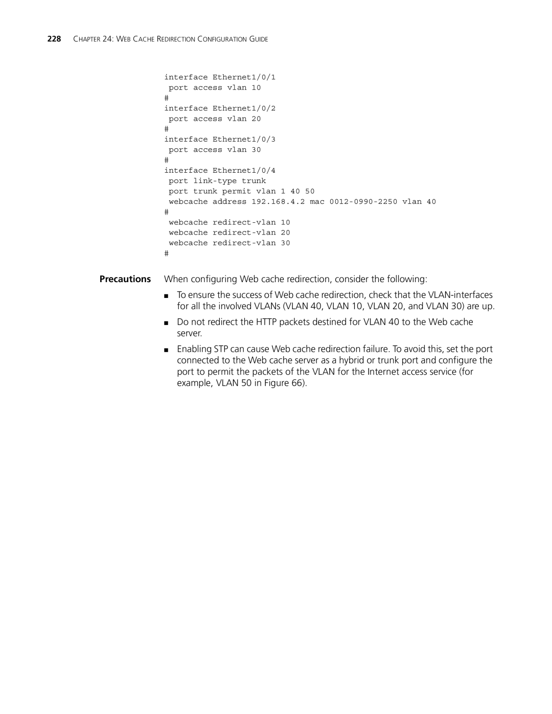 3Com 5500G, 4210, 4200G manual WEB Cache Redirection Configuration Guide 