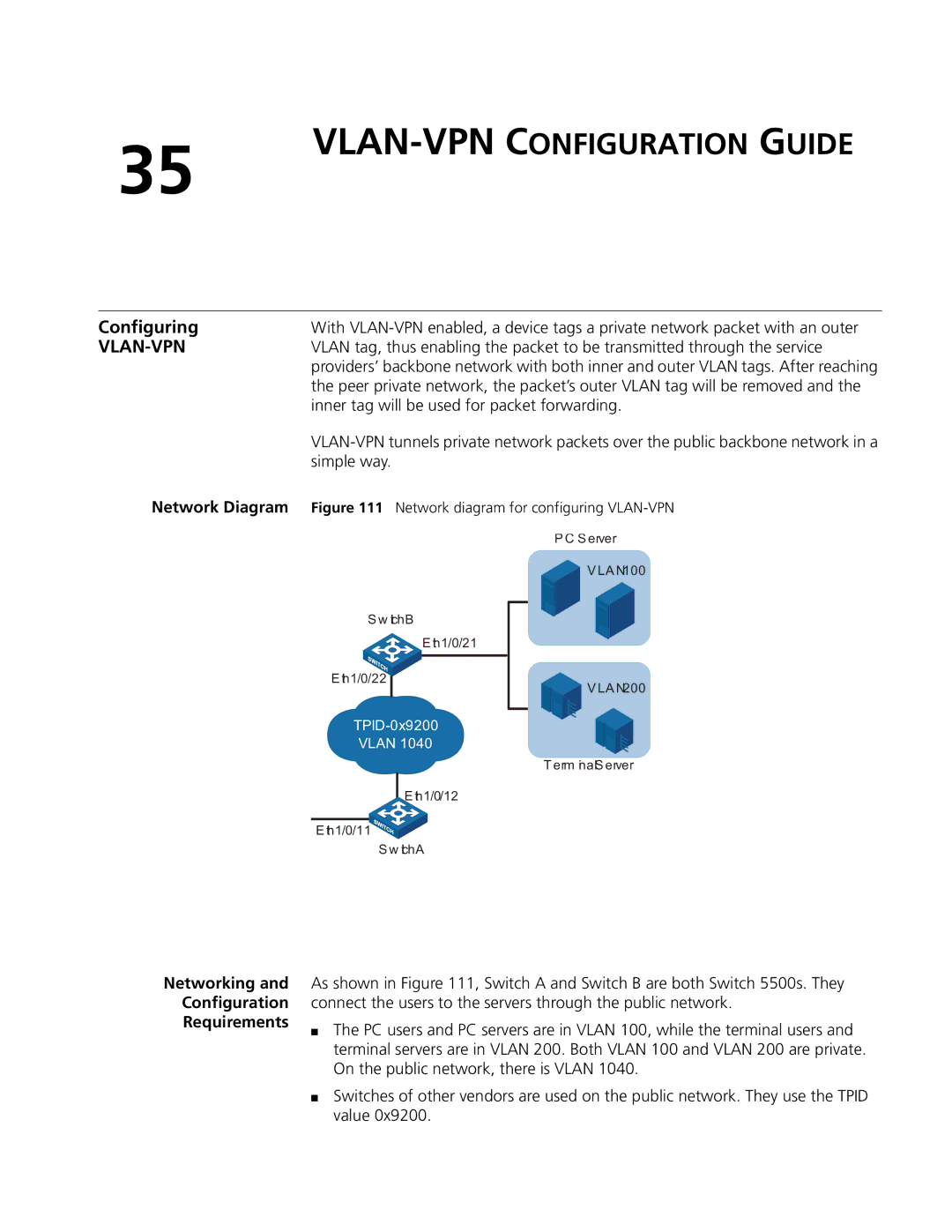 3Com 5500G, 4210, 4200G manual VLAN-VPN Configuration Guide, Inner tag will be used for packet forwarding, Simple way 