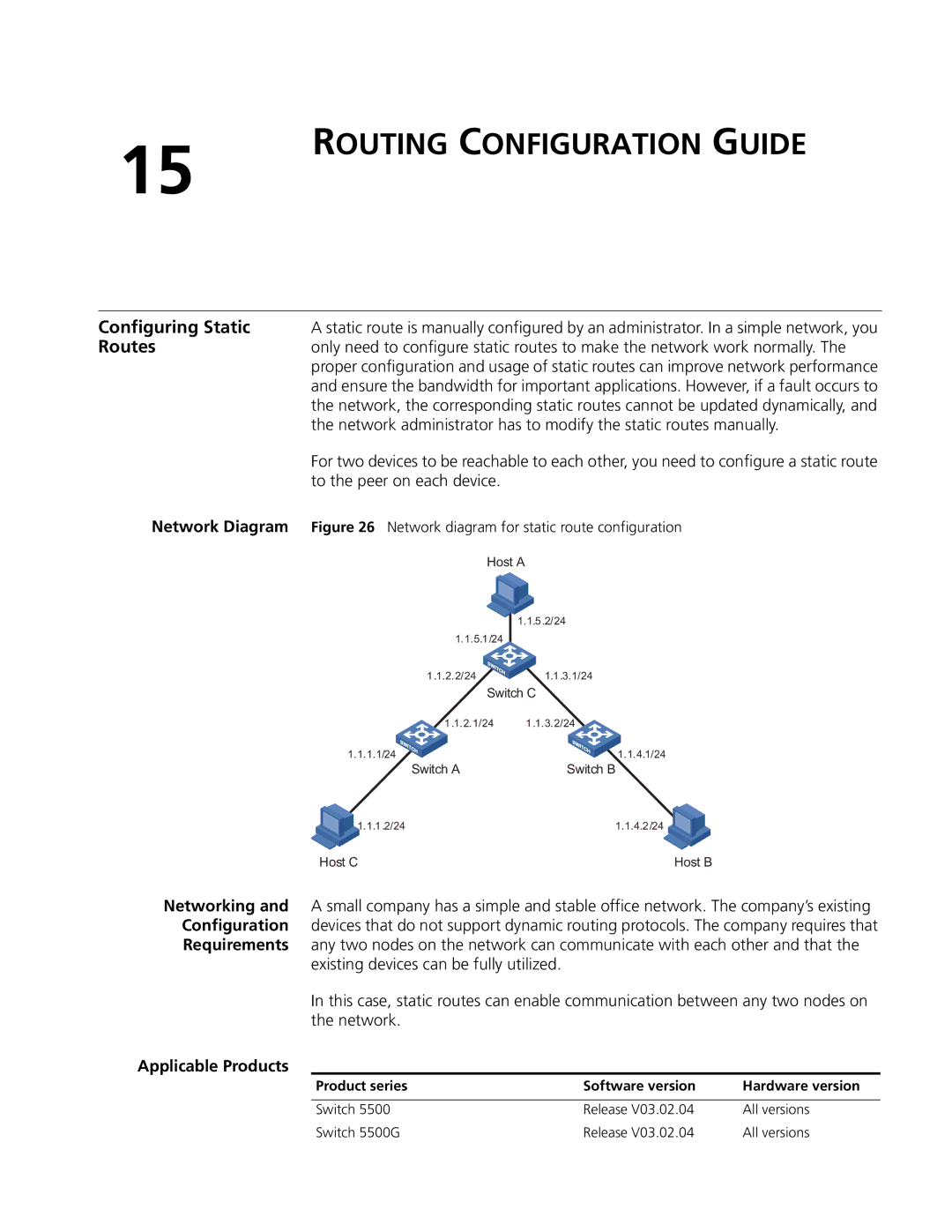 3Com 5500G, 4210, 4200G manual Routing Configuration Guide, Configuring Static, Routes, To the peer on each device 