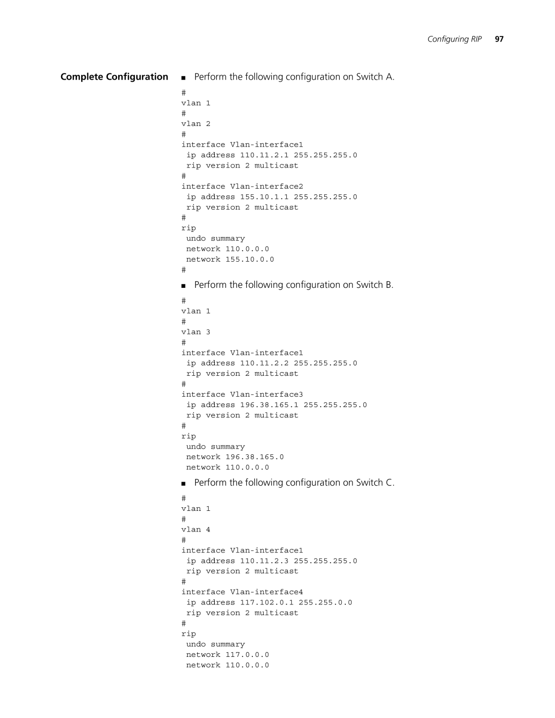 3Com 5500G, 4210, 4200G manual Perform the following configuration on Switch B 