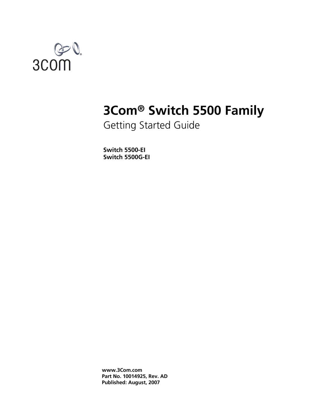 3Com 5500-EI, 5500G-EI manual 3Com Switch 5500 Family 