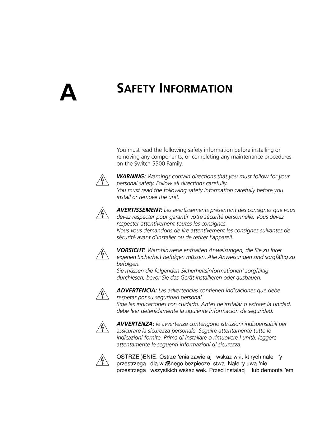 3Com 5500-EI, 5500G-EI manual Safety Information 